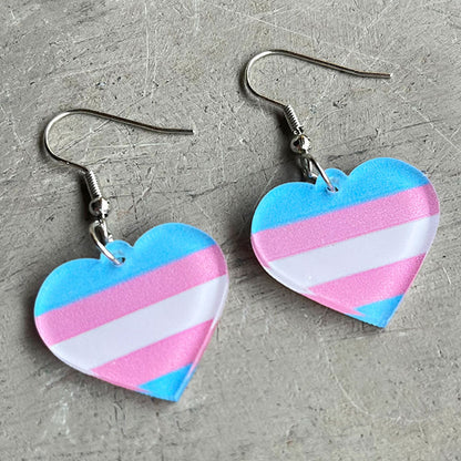 1 Pair Sweet Simple Style Stripe Heart Shape Arylic Ear Hook