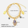 Cool Style Palm Stainless Steel Plating Inlay Artificial Diamond 18k Gold Plated Bracelets