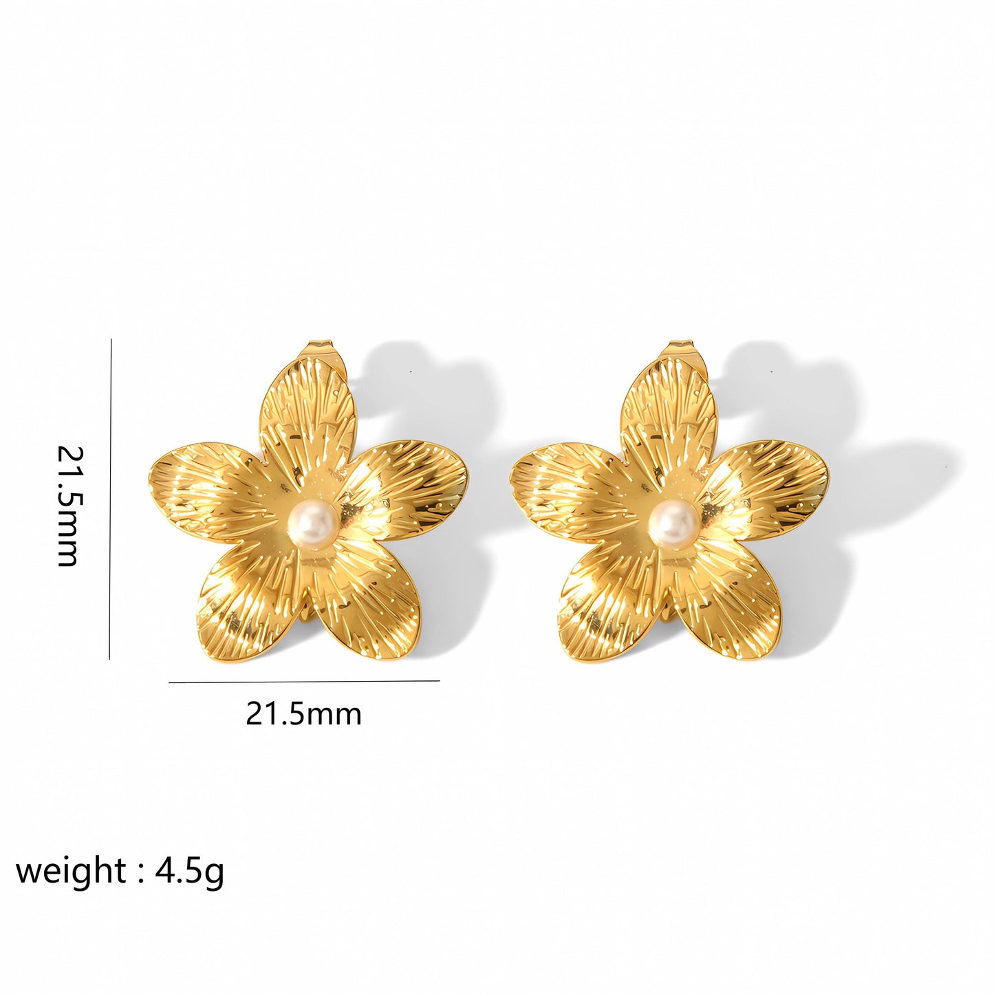 1 Pair Modern Style Flower Butterfly Ginkgo Leaf Polishing Plating Stainless Steel 18k Gold Plated Ear Studs