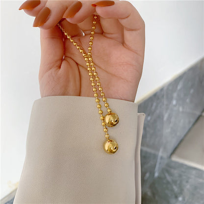 Simple Style Classic Style Solid Color Titanium Steel Plating Sweater Chain