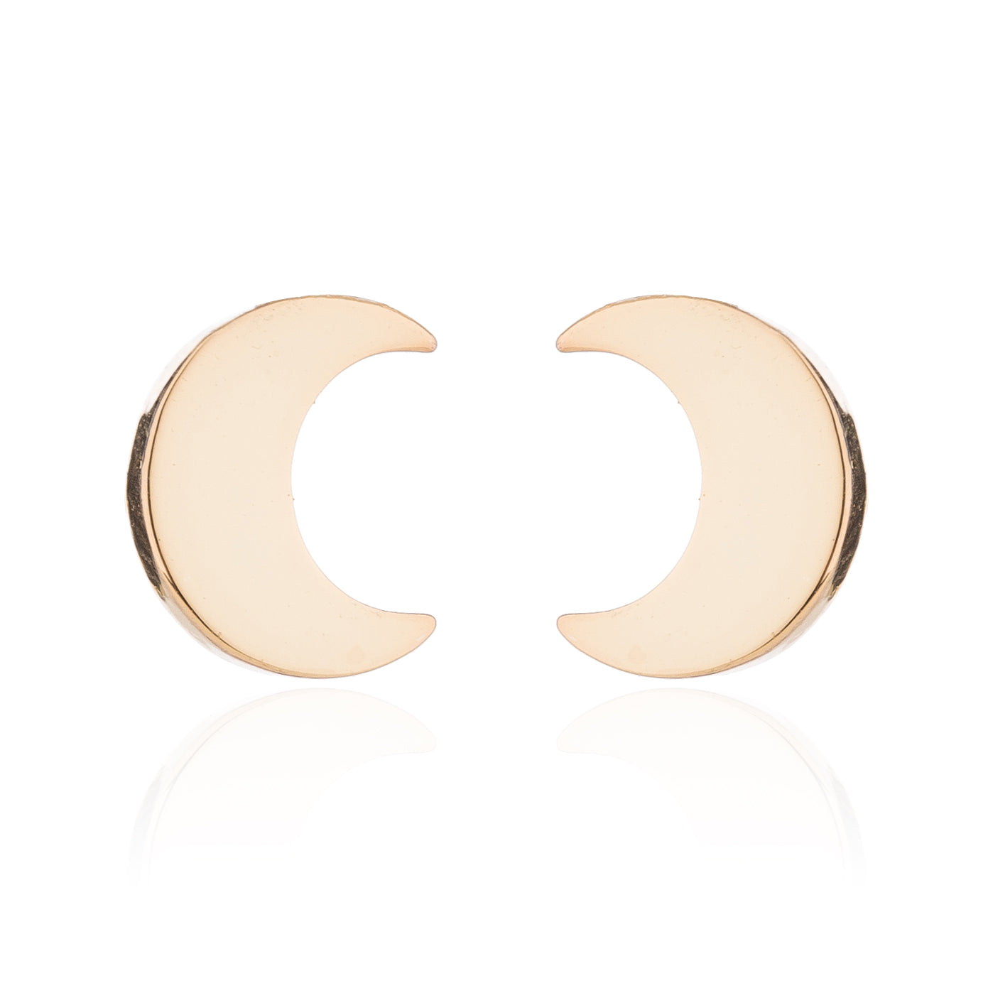 1 Pair Cute Simple Style Classic Style Moon Stainless Steel 18k Gold Plated Ear Studs