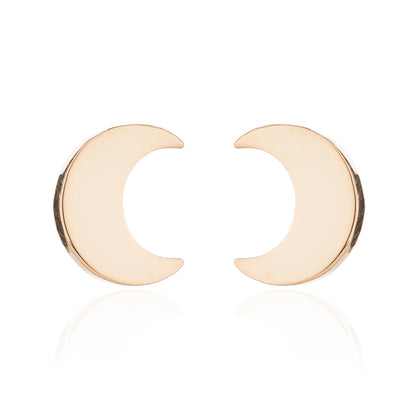 1 Pair Cute Simple Style Classic Style Moon Stainless Steel 18k Gold Plated Ear Studs