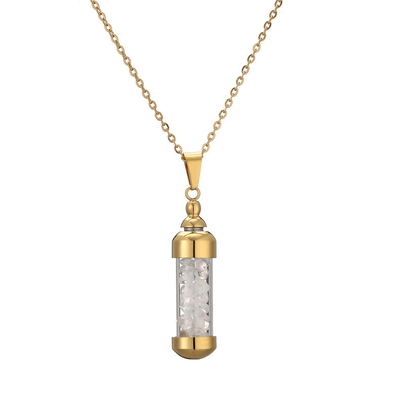 Elegant Streetwear Geometric Stainless Steel Gravel Plating 18k Gold Plated Pendant Necklace