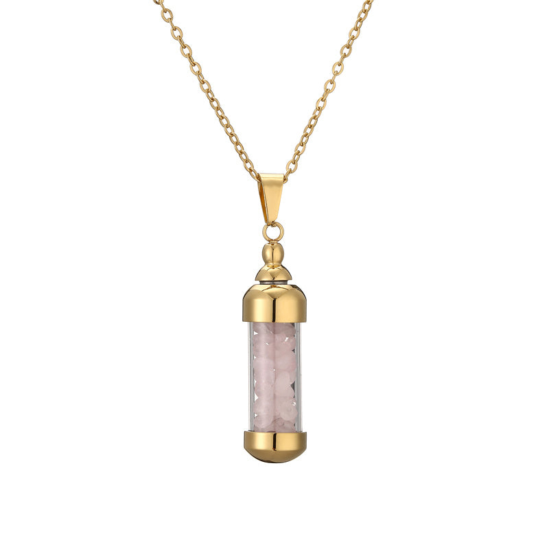 Elegant Streetwear Geometric Stainless Steel Gravel Plating 18k Gold Plated Pendant Necklace