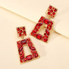 1 Pair Retro Lady Simple Style Trapezoid Plating Alloy Artificial Gemstones Drop Earrings