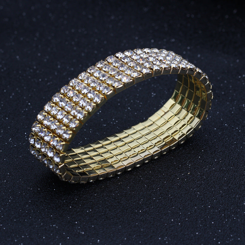 Wholesale Jewelry Sweet Shiny Round Artificial Crystal Artificial Crystal Inlay Bracelets