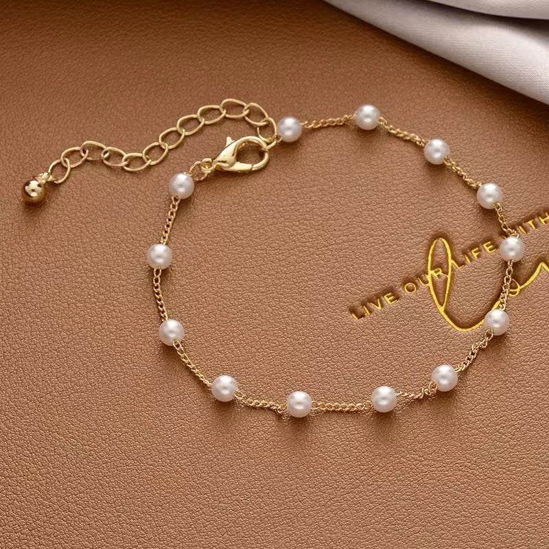 Sweet Simple Style Bear Heart Shape Flower Imitation Pearl Alloy Charm Inlay Moonstone Opal Women's Bracelets