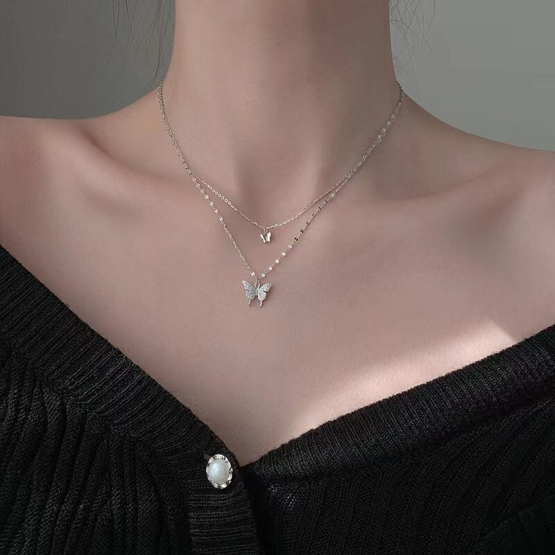 Casual Simple Style Flower Bow Knot Titanium Steel Plating Inlay Zircon Necklace