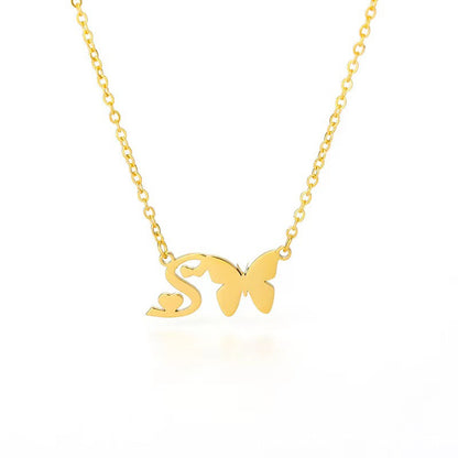 Simple Style Letter Stainless Steel Titanium Steel Plating Gold Plated Pendant Necklace