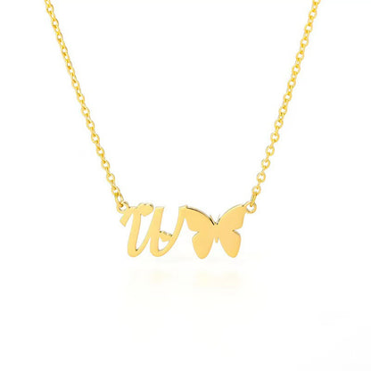 Simple Style Letter Stainless Steel Titanium Steel Plating Gold Plated Pendant Necklace