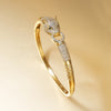 Commute Animal Brass Plating Inlay Zircon 14k Gold Plated Bangle