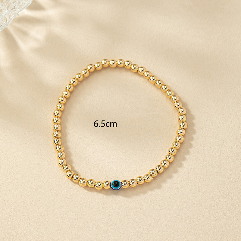 Wholesale Jewelry Casual French Style Commute Round Eye Arylic Alloy Beaded Bracelets