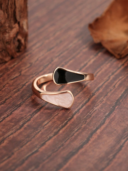 Simple Style Commute Cross Sector Copper Criss Cross Plating Inlay Zircon 18k Gold Plated Open Rings