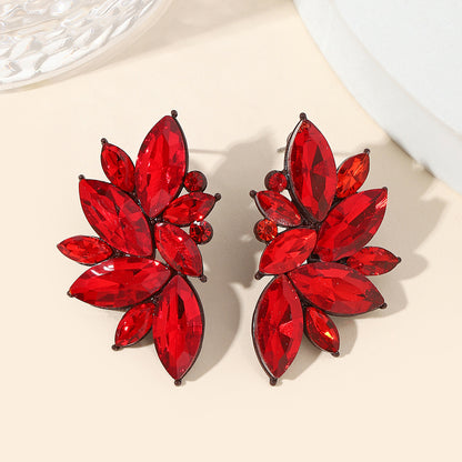 1 Pair Glam Star Flower Plating Inlay Alloy Artificial Diamond Ear Studs