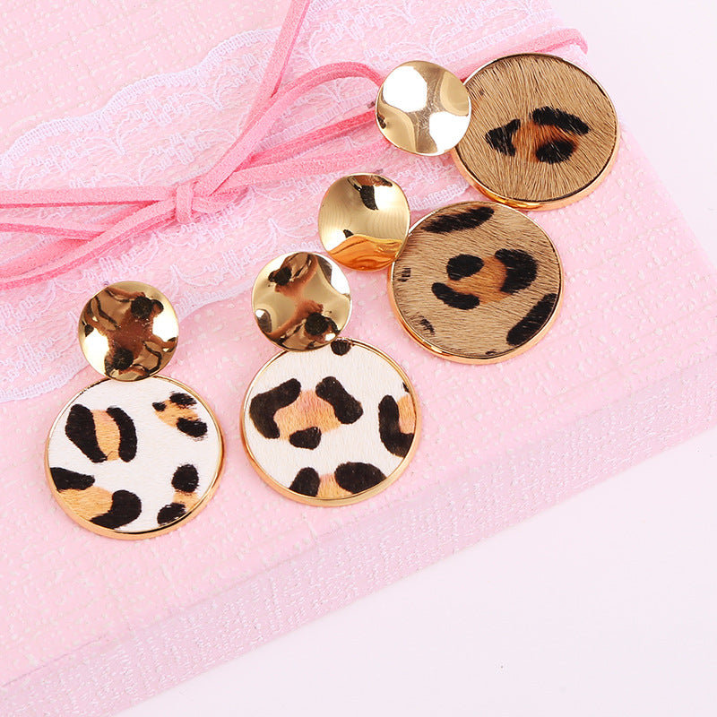 1 Pair Retro Lady Leopard Copper Gold Plated Drop Earrings