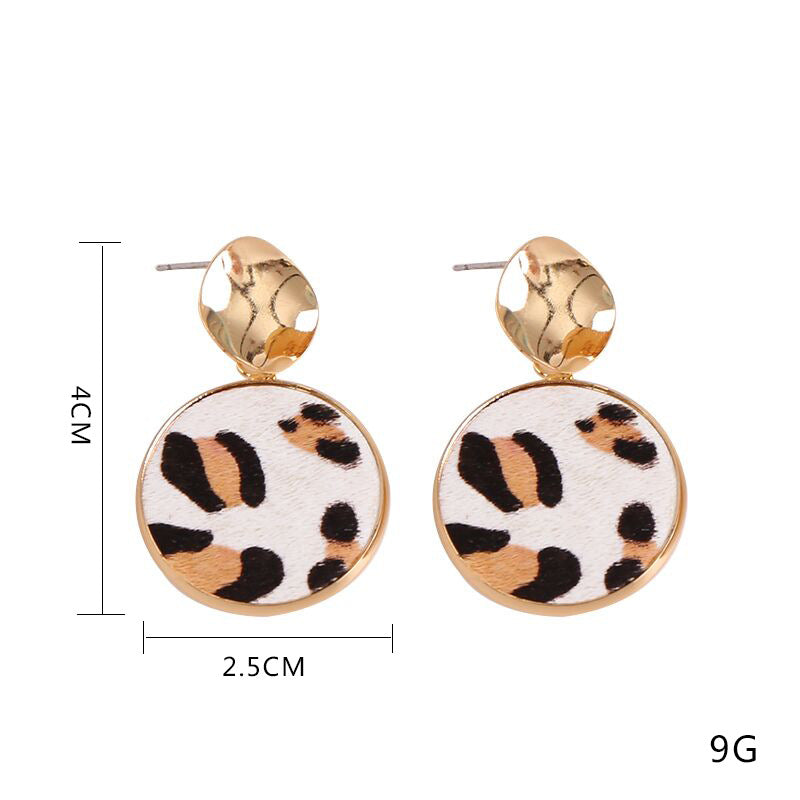 1 Pair Retro Lady Leopard Copper Gold Plated Drop Earrings