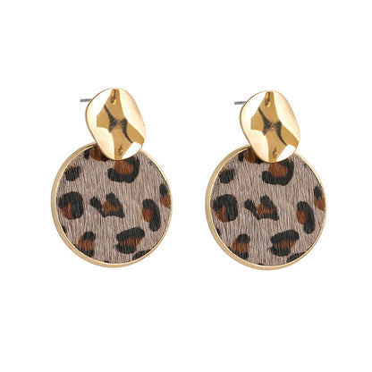 1 Pair Retro Lady Leopard Copper Gold Plated Drop Earrings