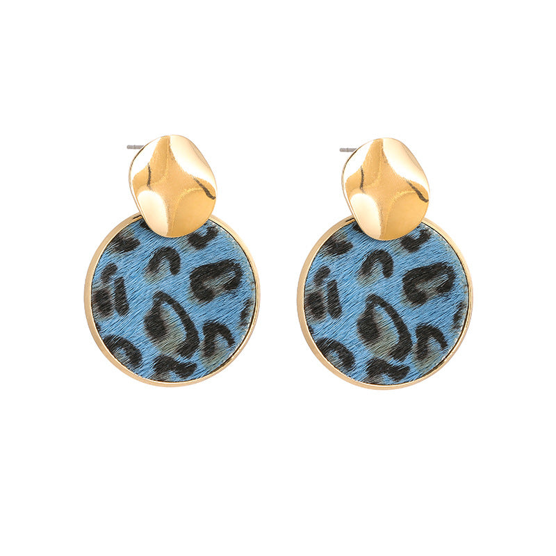 1 Pair Retro Lady Leopard Copper Gold Plated Drop Earrings