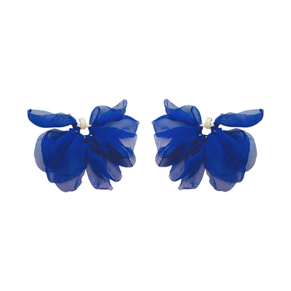 1 Pair Casual Sweet Petal Arylic Cloth Drop Earrings