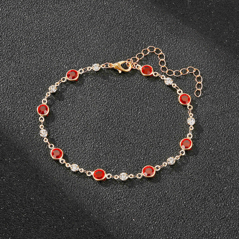 Wholesale Jewelry Simple Style Round Alloy Zircon Inlay Bracelets