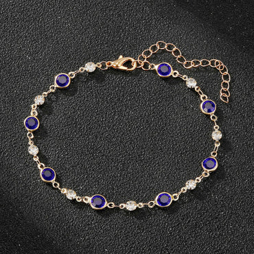 Wholesale Jewelry Simple Style Round Alloy Zircon Inlay Bracelets