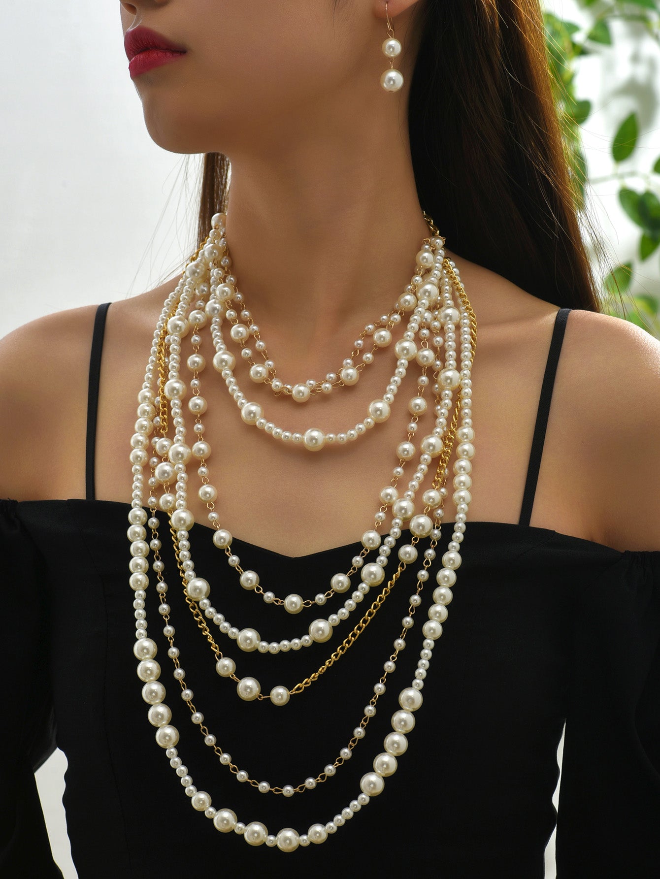 Simple Style Round Alloy Plastic Wholesale Layered Necklaces