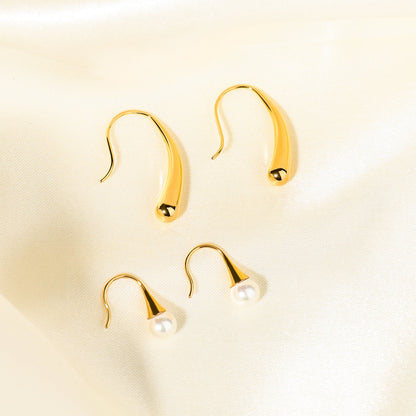 1 Pair Simple Style Round Plating Inlay Stainless Steel Titanium Steel Gold Plated Ear Studs