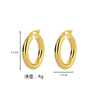 Fashion Solid Color Copper Plating Inlay Zircon Hoop Earrings 1 Pair