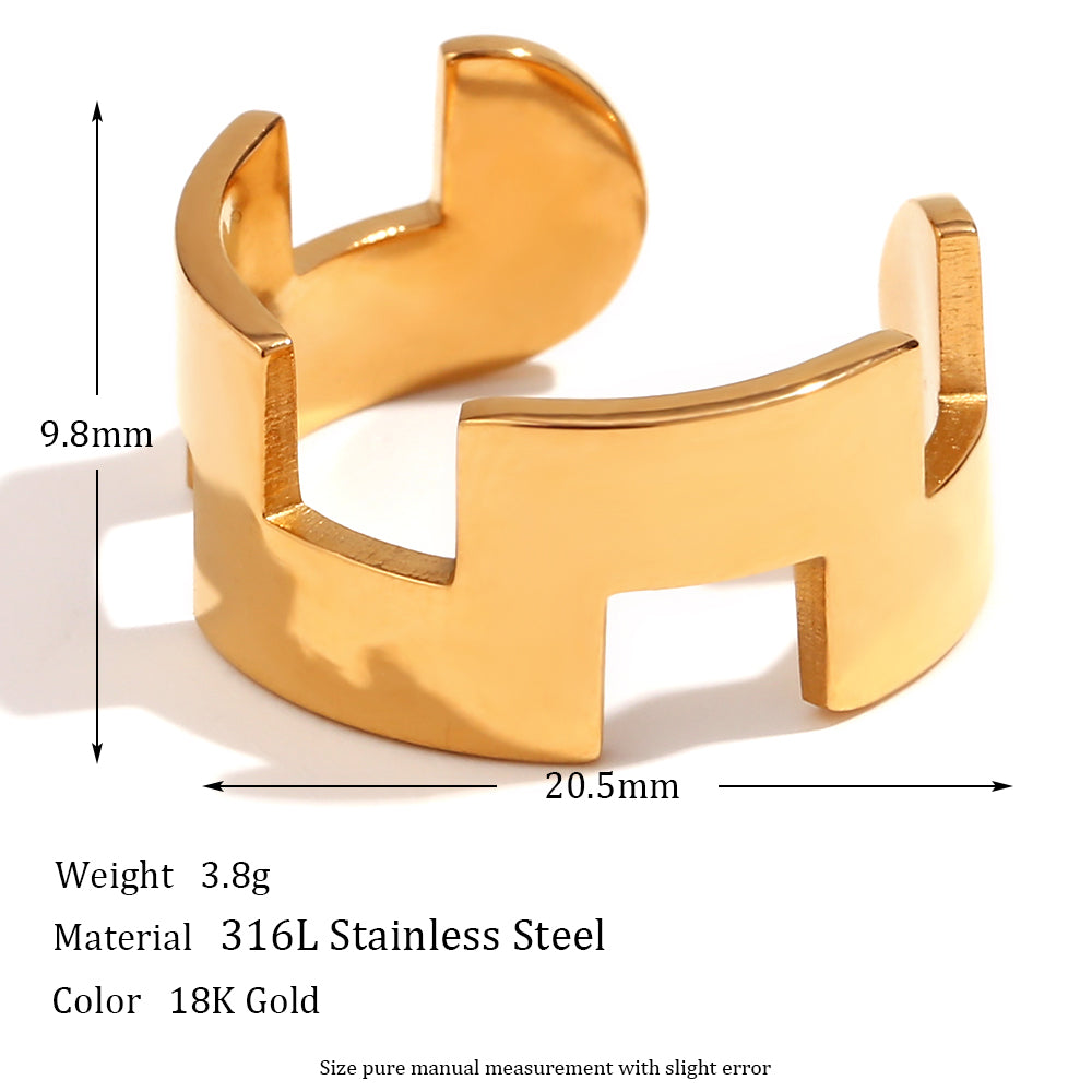 Simple Style Solid Color Stainless Steel 18k Gold Plated Rings Bracelets