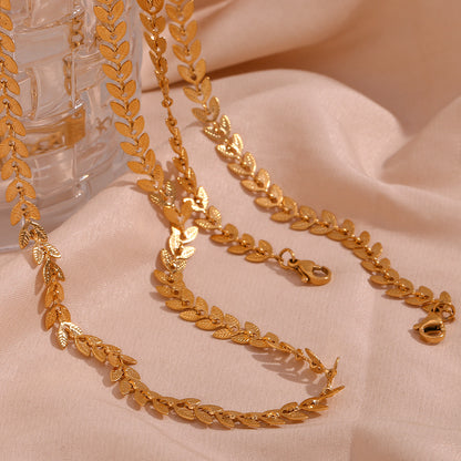 Simple Style Grain Stainless Steel Plating 18k Gold Plated Necklace