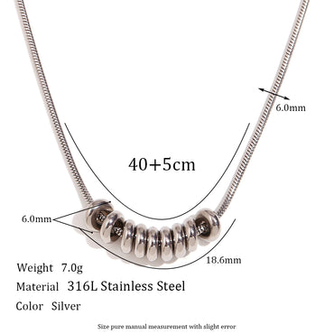 Simple Style Solid Color Stainless Steel Plating 18k Gold Plated Pendant Necklace