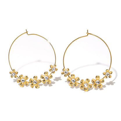 1 Pair Elegant Vintage Style Geometric Plating Stainless Steel 18k Gold Plated Earrings