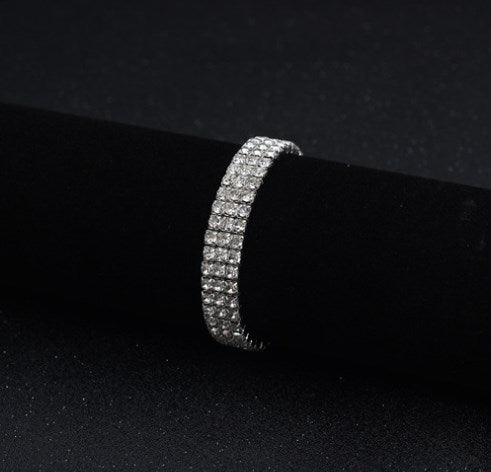 Wholesale Jewelry Sweet Shiny Round Artificial Crystal Artificial Crystal Inlay Bracelets