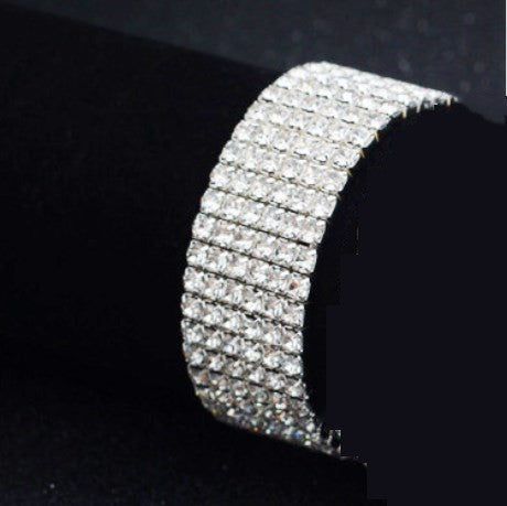 Wholesale Jewelry Sweet Shiny Round Artificial Crystal Artificial Crystal Inlay Bracelets