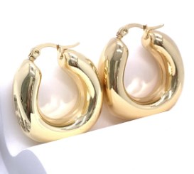 1 Pair Ig Style U Shape Plating Stainless Steel Earrings