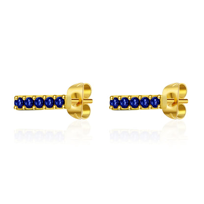 1 Pair Simple Style Round Plating Inlay Stainless Steel Titanium Steel Zircon Gold Plated Ear Studs