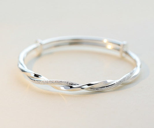 Lady Solid Color Copper Plating Silver Plated Bangle