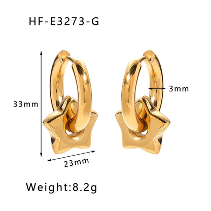 1 Pair Simple Style U Shape Heart Shape Plating Titanium Steel Gold Plated Drop Earrings