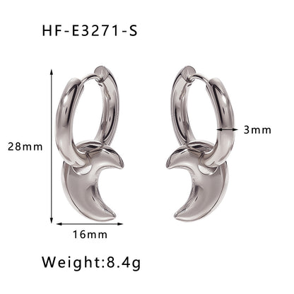 1 Pair Simple Style U Shape Heart Shape Plating Titanium Steel Gold Plated Drop Earrings