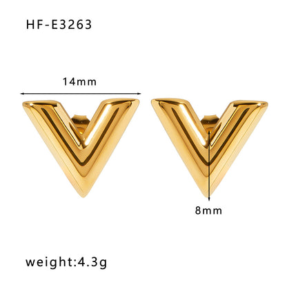 1 Pair Simple Style U Shape Heart Shape Plating Titanium Steel Gold Plated Drop Earrings