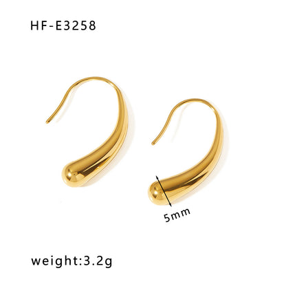 1 Pair Simple Style U Shape Heart Shape Plating Titanium Steel Gold Plated Drop Earrings