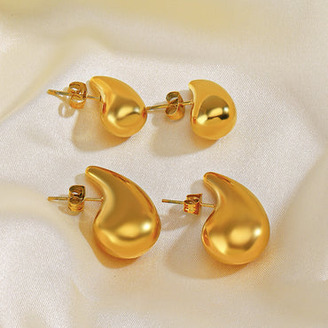 1 Pair Simple Style Geometric Plating Stainless Steel 18k Gold Plated Ear Studs