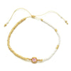 Casual Simple Style Round Stainless Steel Seed Bead Rope Beaded Inlay Zircon Bracelets