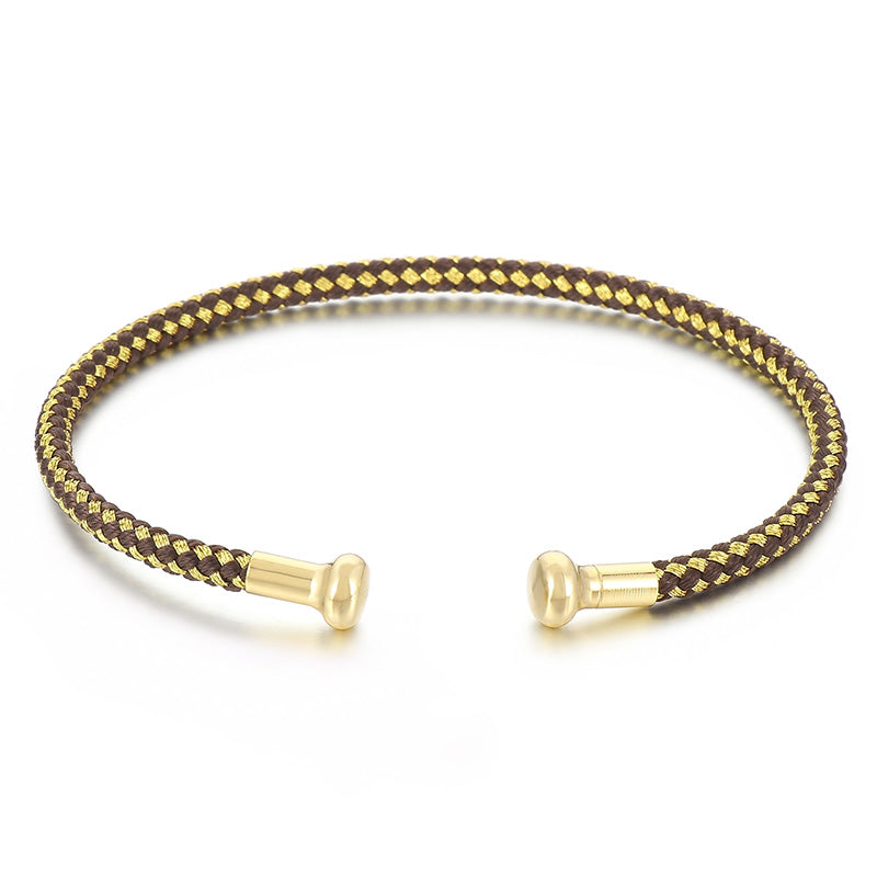 Simple Style Solid Color Stainless Steel 18k Gold Plated Bangle