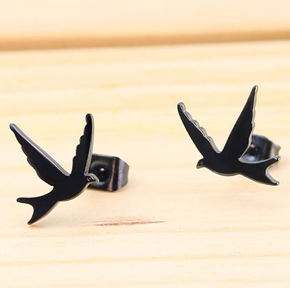 1 Pair Retro Simple Style Animal Bird Polishing Plating 304 Stainless Steel 18K Gold Plated Ear Studs