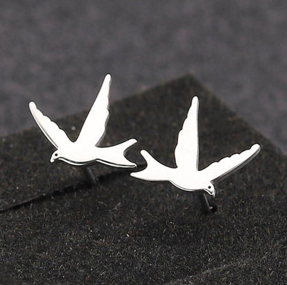 1 Pair Retro Simple Style Animal Bird Polishing Plating 304 Stainless Steel 18K Gold Plated Ear Studs