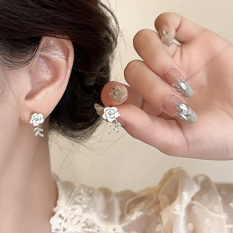 1 Pair Simple Style Round Inlay Alloy Pearl Zircon Drop Earrings