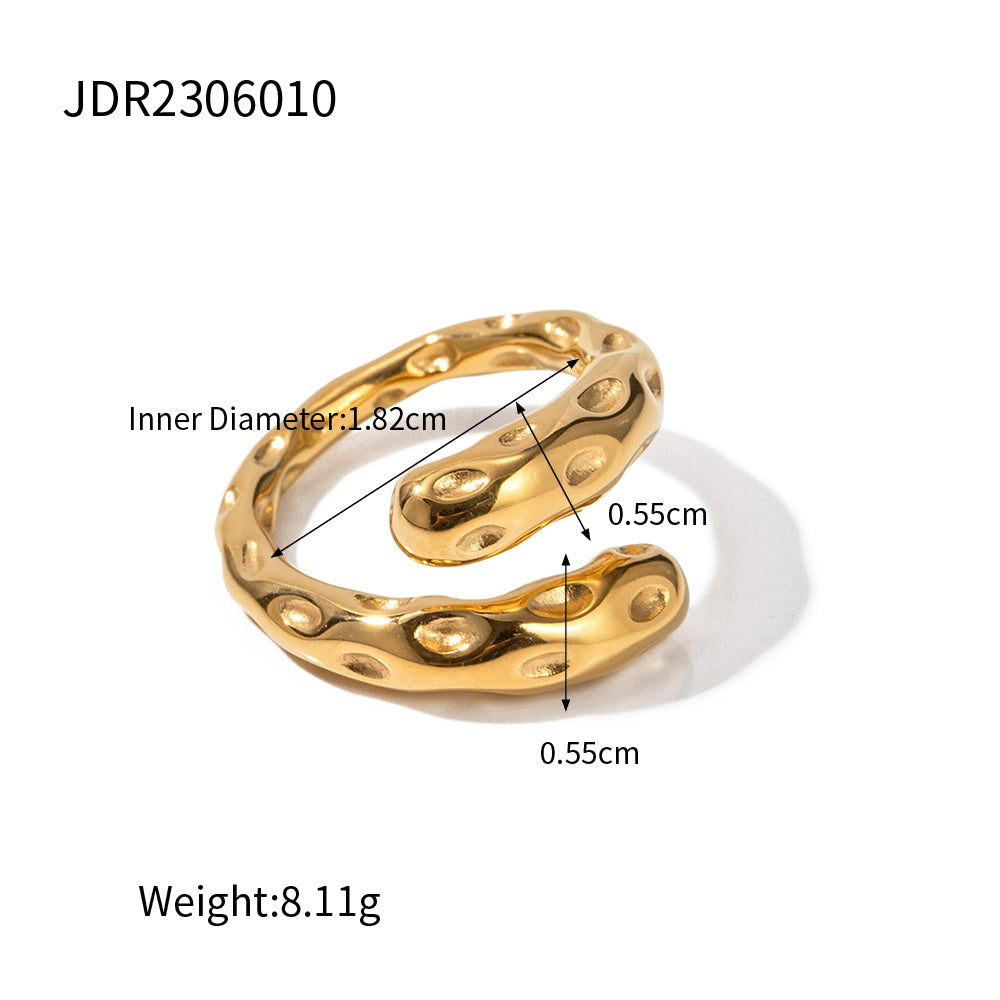 Wholesale Jewelry Simple Style Solid Color 316 Stainless Steel  Plating Open Rings