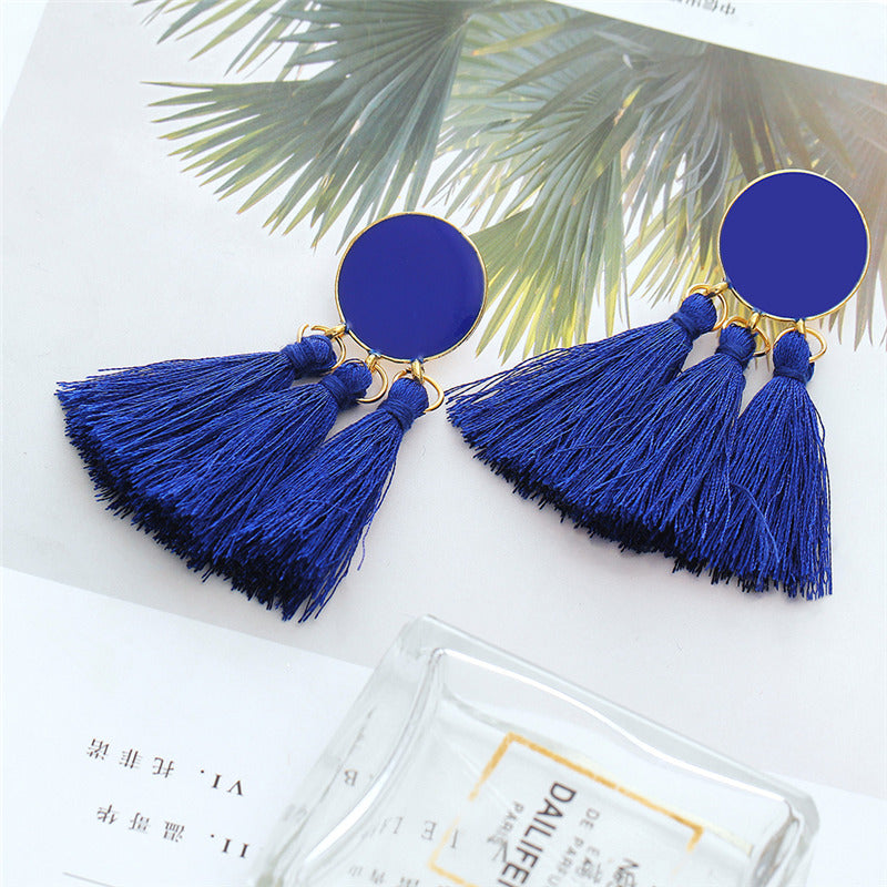 1 Pair Ig Style Color Block Spray Paint Plating Inlay Alloy Gold Plated Drop Earrings