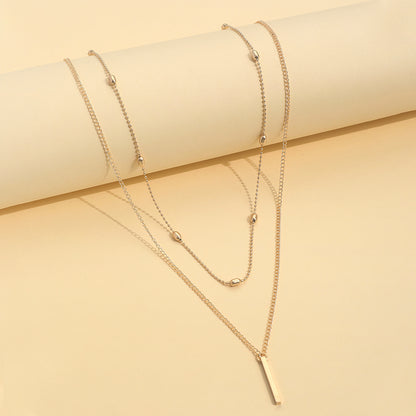 Elegant Simple Style Korean Style Geometric Alloy Copper Women's Double Layer Necklaces